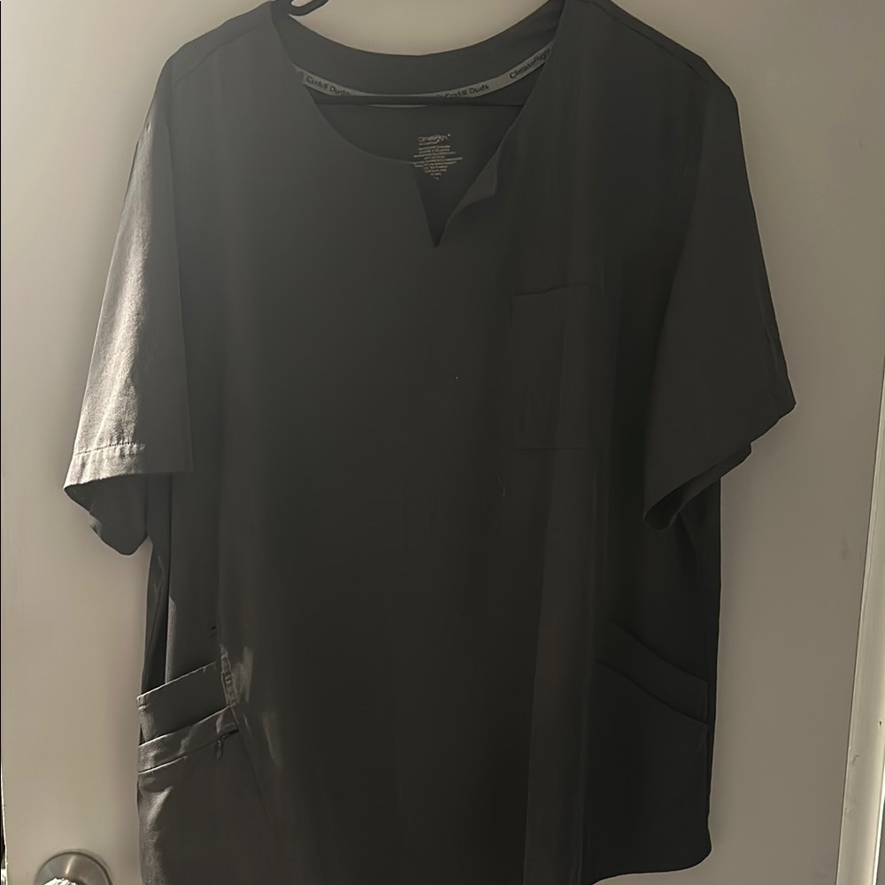 ClimateRight by Cuddl Duds Women’s Scrub Top- dark grey